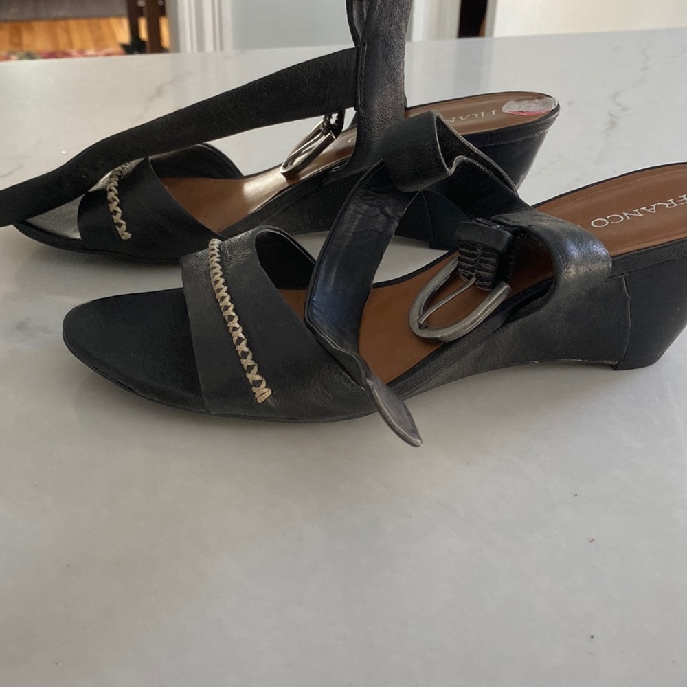 Black Franco sarto wedge